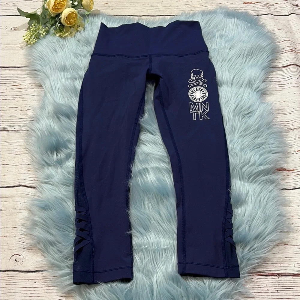 Lululemon X Soulcycle Minimalist Crop Leggings in Hero Blue sz 4